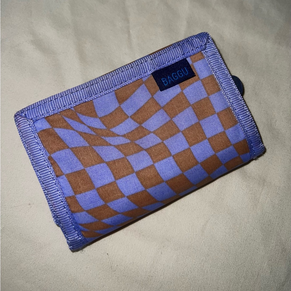Baggu Lavender Trippy Checker Wallet
